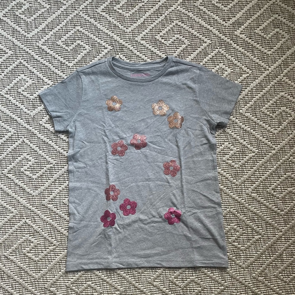 J. Crew Kids' T-Shirt with Floral Accents- 8/9 Years